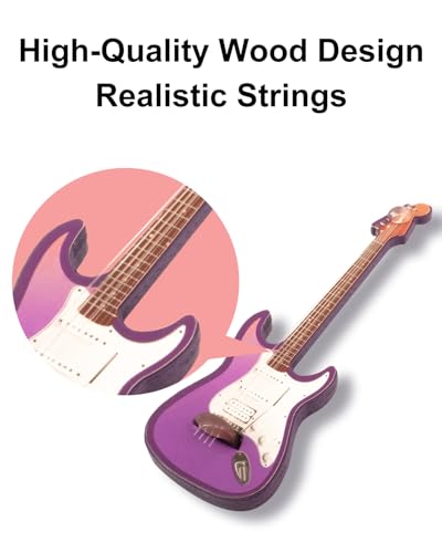 Set de 4 imanes decorativos guitarra de madera miniatura 7