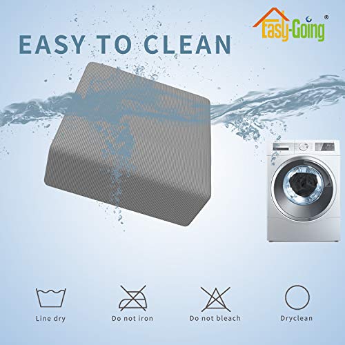 Cubierta otomana elástica mediana en color gris claro para taburete rectangular plegable 8
