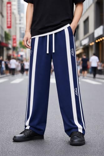 Image of Mack Jonney Men's Striped Track Pants | Side Stripe Design | Regular Fit | Casual & Athleisure Wear |Pack of 1-MMJ-53