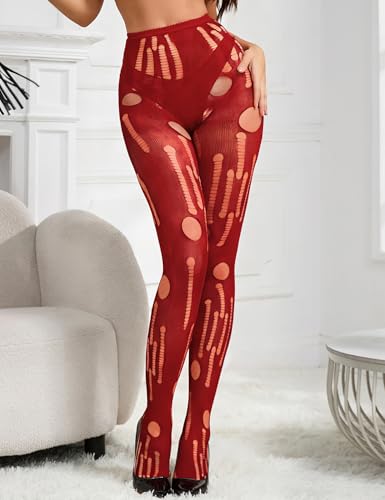 Image of Fishnet Stockings for Women Ripped Tights Plus Size Sexy High Waist Pantyhose Black XS-5XL