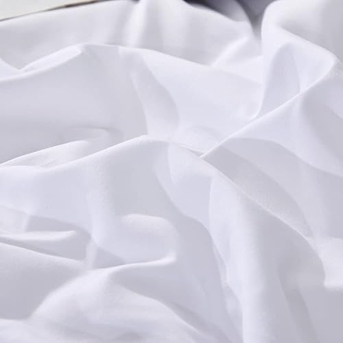 Miniatura 5 de Juego de edredón blanco tamaño King, juego de edredón de 3 piezas, color blanco, tamaño King, juegos de ropa de cama blanca, juegos de edredón