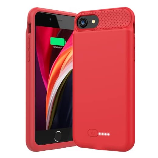 Battery Case for iPhone 6/6s/7/8/SE 2020, ATGIH Real 6000mAh Ultra Slim Extended Power Case Protective Smart Charger Cover for Apple iPhone Support Carplay and Lighting C Type Changing-4.7inch