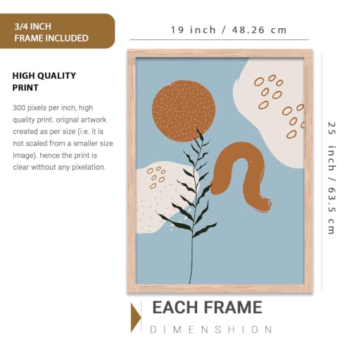 Image of kotart Boho Theme wall art for home decor, living room, bed room | Poster with frames wall hanging paintings | Boho digital wall art (19x25 inch, G)