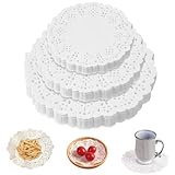 WQNNQW Tortenspitze,150 Stück Tortenunterlage Rund,Tortenspitzen Rund,Tortenpapier,Papierdeckchen Tassenuntersetzer Papier für Kuchen Desserts Snacks (4.5inch 6.5inch 8.5inch)