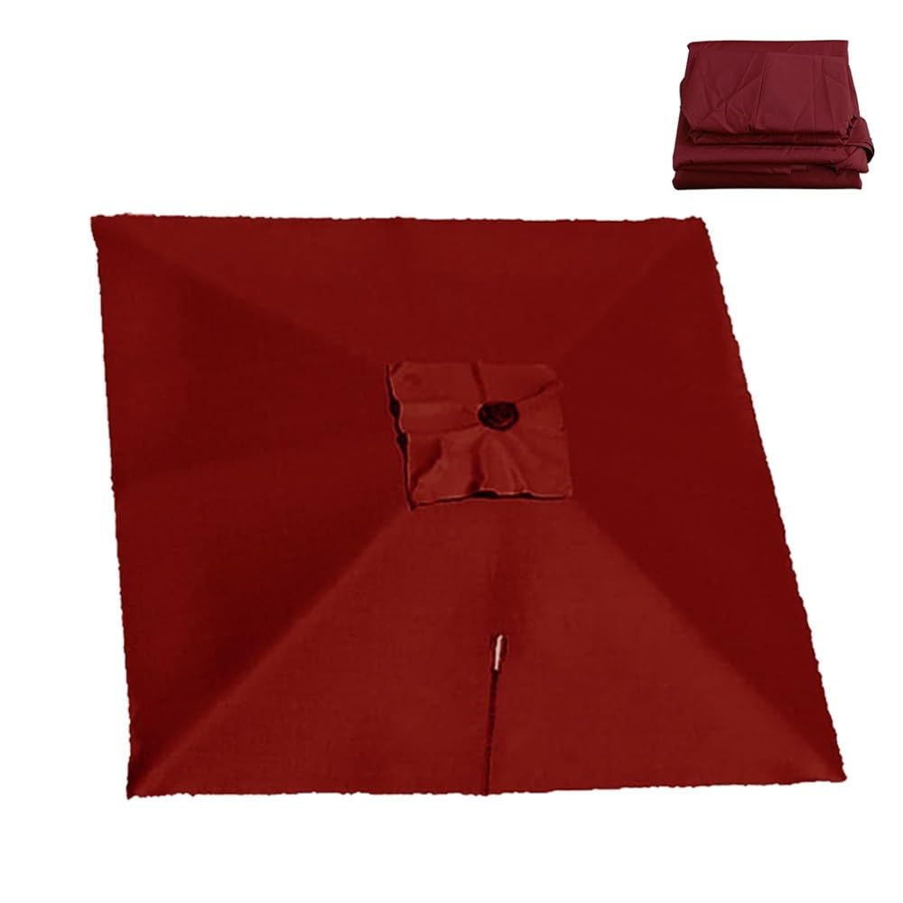Auvent De Parapluie Déporté Carré Toile De Rechange Parasol De Jardin 8 Baleines 3x3m Couverture De Rechange pour Parasol Piscine Jardin Marché(Red,3x3m (9.8x9.8ft))