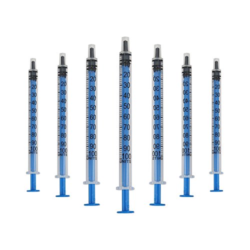 Shintop 100 Pack 1ml Syringe Measurement Oil Dispensing Syringe for Garden, Industrial Use (No Needles)
