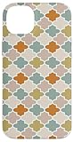 Motivo geometrico gotico ornato in beige, blu e ruggine