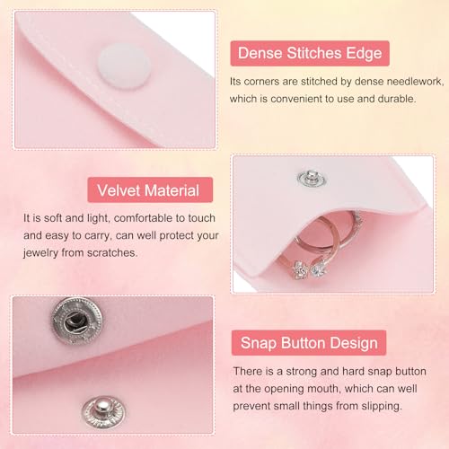Bolsas de terciopelo suave premium color rosa claro para relojes 4