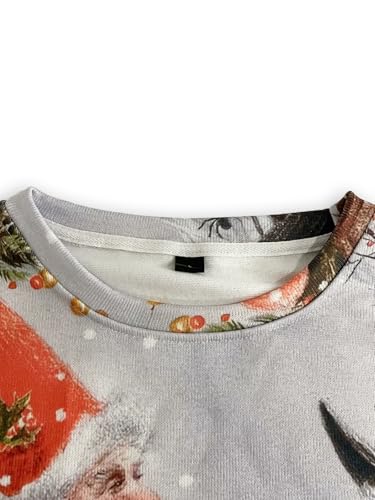 IVERIRMIN Womens Light Fleece Lined Sweatshirt Mens Cat Long Sleeve Shirts Boho Floral Tops Vintage Graphic Pullover Sweaters3