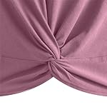 JINKESI Women's Summer Causal Short Sleeve Blouse Round Neck Crop Tops Twist Front Tee T-Shirt - Image 3