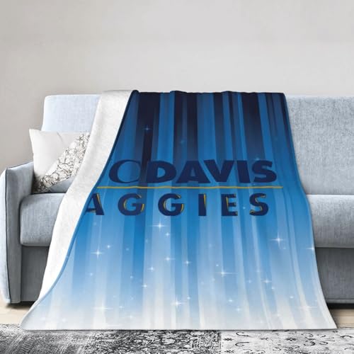 Uc Davis Aggies University Ultra-Soft Micro Fleece Blanket Soft Comfortable Flannel Blanket