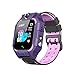 BOERSAND Kinder Smart Watch Phone, Kindersmartwatch für 3-12 Jährige Junge Mädchen mit SOS-Kamera Taschenlampe Touch-Screen-Spiel für Kinder Geschenk-Lernspielzeug,Purple-OneSize