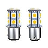Grv Ba15d 1142 1076 1176 High Bright Car LED Bulb 13-5050SMD AC/DC12V 24V 28V Warm White Pack of 2