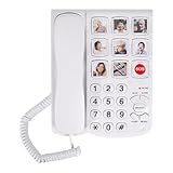 Landline Phones for Seniors, Dementia Phone for Seniors - 9 Picture Memory Corded Landline Telephone for Elderly - One-Touch Dial, 110dB+ Amplified Ringer -Home Phones for Visually Impaired, Alzheimer