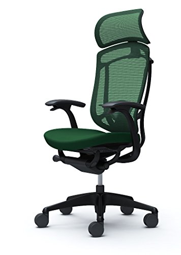 オカムラ オフィスチェア コンテッサ セコンダ 固定肘 エクストラハイバック 座:クッション ダークグリーン CC47MS-FPD5