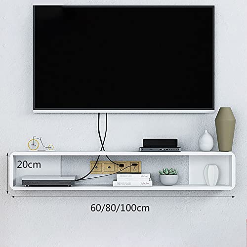 Meuble TV flottant bicolore noir et blanc support TV mural moderne 100cm - 2
