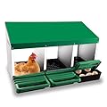Eggluuz Chicken Nesting Box, 3 Compartments Chickens Egg Laying Nest Boxes for Hens Green