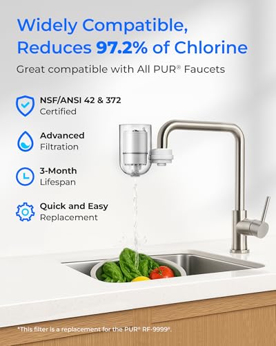Image of Waterdrop C08B Water Filter Replacement for PUR Faucet Filter, 3 Pack | Compatible with All PUR PLUS Faucet Filtration System, Replacement RF-3375, NSF 42 Certified, 9-Month, 900-Gallon