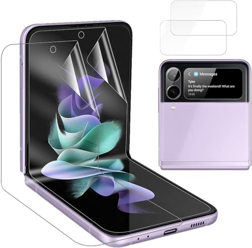 [2 Pack] High Definition Hydrogel Screen Protector for Samsung Galaxy Z Flip3 / Samsung Galaxy Z Flip 3 Upgraded High Sensitivity Non-breakable Flexible TPU Screen Protector(No Tempered Glass)