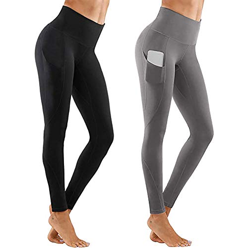 XWU Calças de ioga, collants de treino Leggings de treino confortáveis para mulheres com bolsos, leg