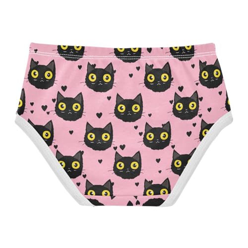 Toddler Girls Underwear 2t Cotton Cute Panties Girl Animals Underpants Briefs Cute Black Cats Pink2
