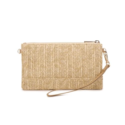 Image of Straw Clutch Purse for Beach Summer Vacation Bag Woven Handbag for Women