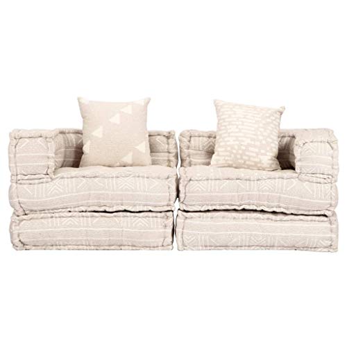 vidaXL Pouf 2-Sitzer Modular Sitzpouf Sitzkissen Sofa Bodenkissen Loungesofa Polstersofa Schlafsofa Sofabett Gästebett… – Bild 7