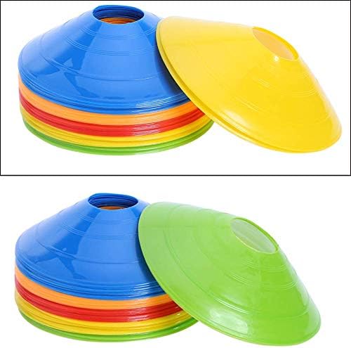 25 Pcs Pro Disc Cones - Training Cones Agility Soccer Cones with Carry Bag for Training, Soccer, Football, Basketball,Kids and Other Sports and Games(5 Colors) 8 41BQ+wJZBtL. AC
