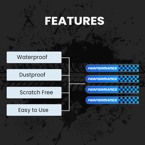 Image of 4Pcs Performance Sticker for Car Wiper Stickers All Cars Rear Wiper Car Sticker Exterior Decal Vinyl L x H 10 x 1.5Cm (Blue)