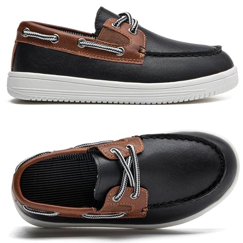 Image of DADAWEN Boys Girls Dress Shoes Boat Shoe Slip on Loafers Casual School Shoes (Toddler /Little Kid /Big Kid)
