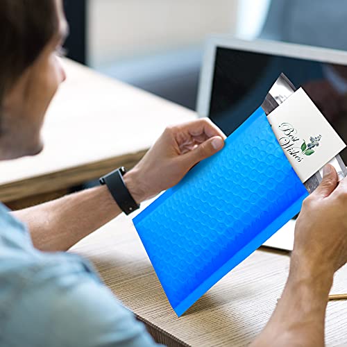 Image of UCGOU Bubble Mailers 4x8 inch Blue 50 Pack Usable Size 4x7 inch Padded Envelopes | Opaque Self Seal Adhesive Waterproof Boutique Padded Envelopes for Jewelry Makeup Small Bubble Mailers for Trading Cards #000