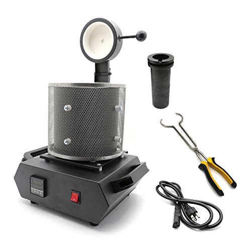 HTTMT- 3KG Automatic Melting Furnace Kiln Digital Control 110V Silver Gold Copper Aluminum 3000W 2100â„‰ Graphite Crucible [P/N: ET-TOOL005-BK]