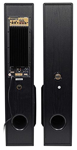 image for Rockville TM80B Powered Home Theater Tower Speaker System, Black, 800W