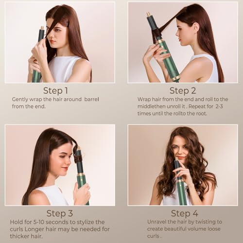 Image of 5 in 1 Blow Dryer Brush, Negative Ion Hair Dryer Brush Set Upgrade Hot Air Brush Air Styler Curling Wrap Air Curler, Curling Iron Hair Styling Tools As A Gift for Straight /Curl /Drying /Smoothing