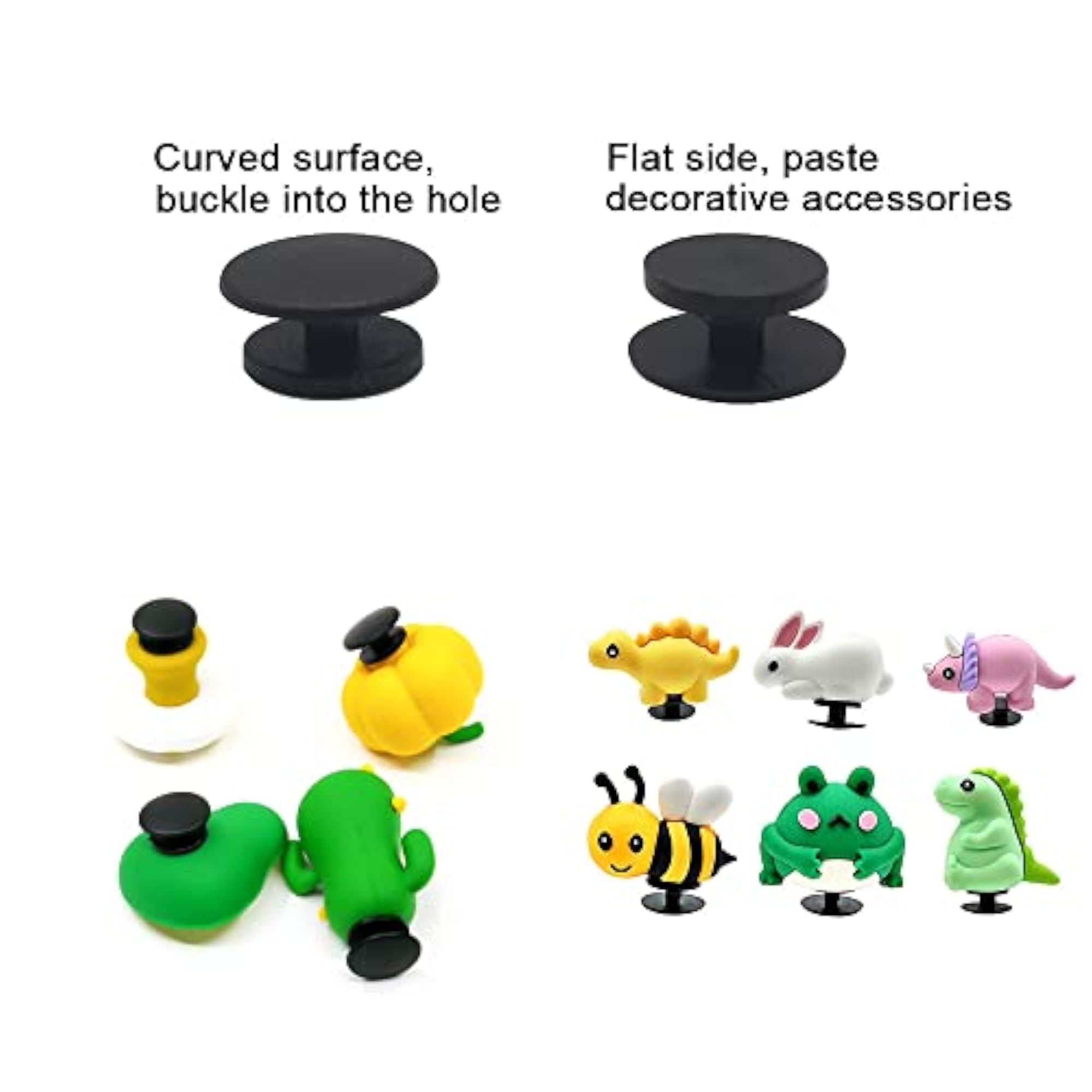 200pcs Plastic Button Black Buckle Charm Backs for DIY Crafts