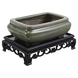 AKOOSY Keramik Pflanztopf mit Integriertem Wasserspeicher und Plastikfuß Orientalischer Bonsai...