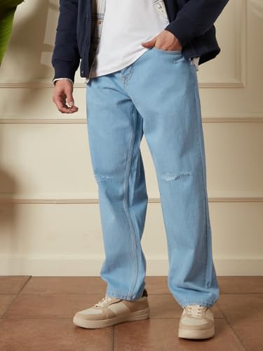 Image of WROGN Men's Loose Fit Jeans | Mid Rise | Jeans for Man