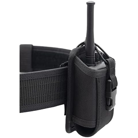 Dotacty Universal Radio Pouch MOLLE Tactical Radio Holder for Duty Belt Two Ways Radio Holster Walkie Talkies Case Carrier Nylon Carry Bag for Police LE Security Safety Firefighter Rescue Outdoor Cover