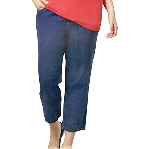 Kaiser24 Damen 7/8 - Hose Jeans große Größen Jeanshose Sommer Baumwolle Oeko-Tex (46, Blau)