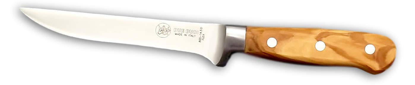 Due BUOI Chef - Cúter flexible forjado – Mango de oliva – Longitud de la hoja: 14,5 cm Nome articolo (Titolo)