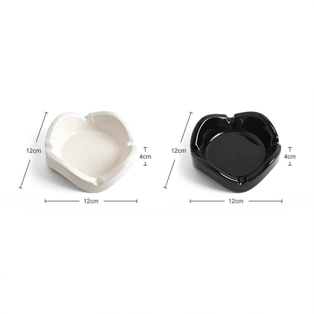 GVILTY Moderni Posacenere di Sigaretta in Ceramica per Esterni al Chiuso, Tavolo da Tavolo da Posacenere per Sigarette, Tavolo Antidolello Antivento Decorativo Posacenere D White