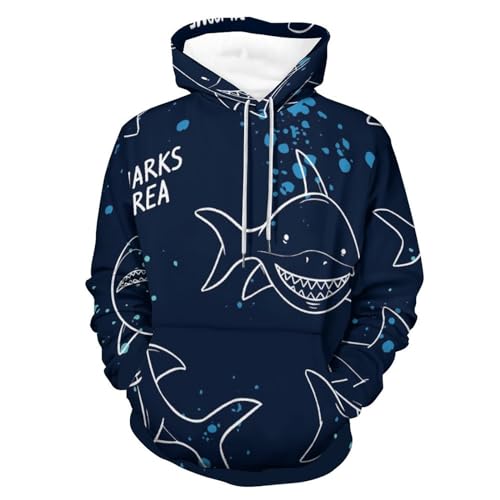Sweat à capuche requin unisexe en taille S pour homme et femme