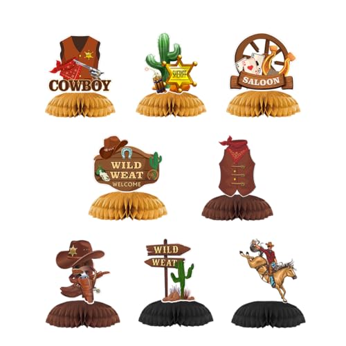 Fuwraixis Western Cowboy Décoration de Table Centrale,Déco de fête d'anniversaire Cowboy,Thème Western Décoration de Ruche,Convient pour Les fêtes d'enfants et...