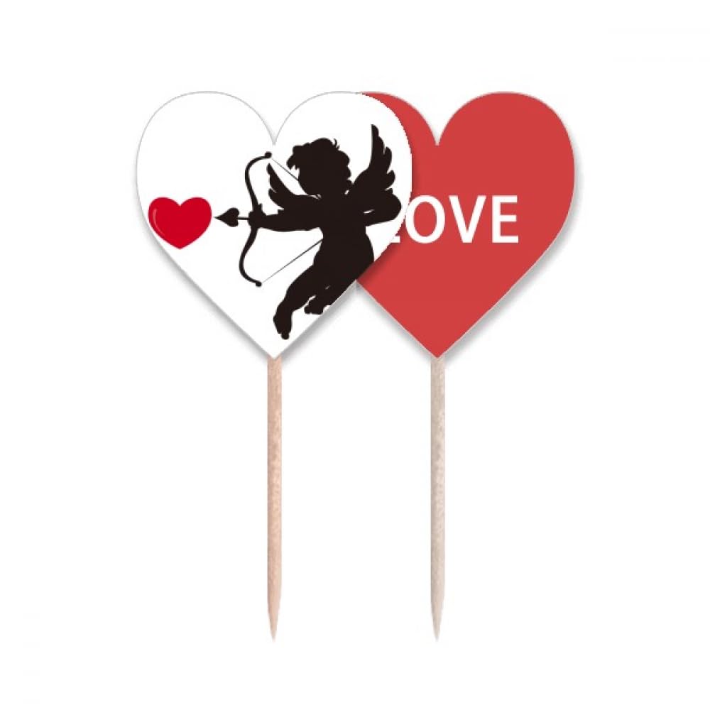 Cure-dents Cupidon avec motif cœur pour embellir un buffet de fête fade et sans relief