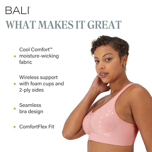 Image of Bali Women's Wireless Bras for Women - Comfort Revolution Wireless Bra - Adjustable & Supportive - Plus Size Women