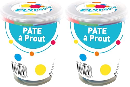 FLYPOP'S - Pâte À Prout - Blagues - 031039A - Couleur Aléatoire - Plastique - Enfant - Anniversaire - Farce et Attrape - 7 cm x 6 cm - À Partir de 3 Ans (Lot de 2)