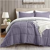 satisomnia Twin Comforter Set Purple, Lightweight Comforters Twin Size Bed, Soft Breathable Down Alternative Bed Comforter Set, Reversible All Season 2Pcs Twin XL Bedding Set with 1 Pillow Sham