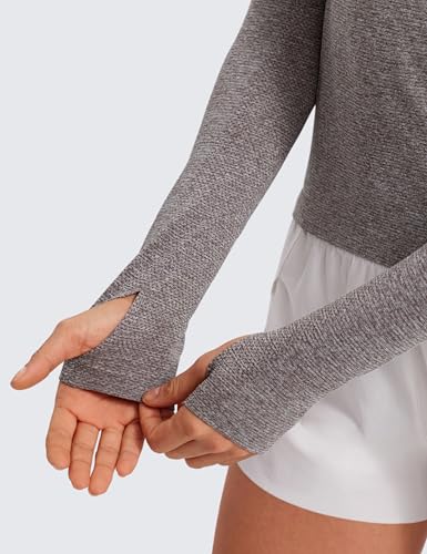 Image of CRZ YOGA Seamless Top Waist Length | Training, Chafe-Free, Slim Fit, Raglan Sleeves, Mesh Vents, Workout, Long Sleeve Shirts for Women