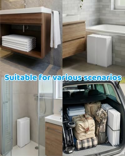 Foldable Baby Bathtub for 0–6 Years, Toddler Bath Tub for Shower, Collapsible Kids Bathtub with 4 Stable Support Legs & Dual Drain Holes, Portable Travel Baby Bath, Easy Storage, Off-White - Image 6