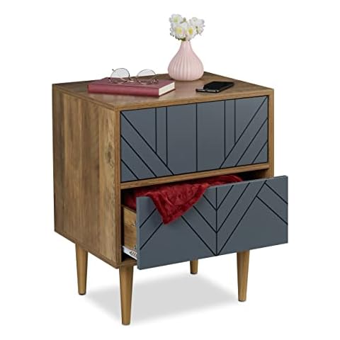 Relaxdays Small Cupboard with 2 Drawers Cover